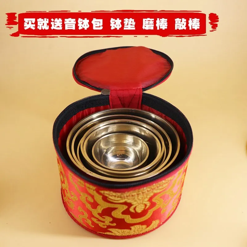 7 Pcs/Set Handmade Himalayan Singing Bowls Nepalese Buddhist Sound Bowls for Yoga Music Therapy Meditation Teaching Boutique Set
