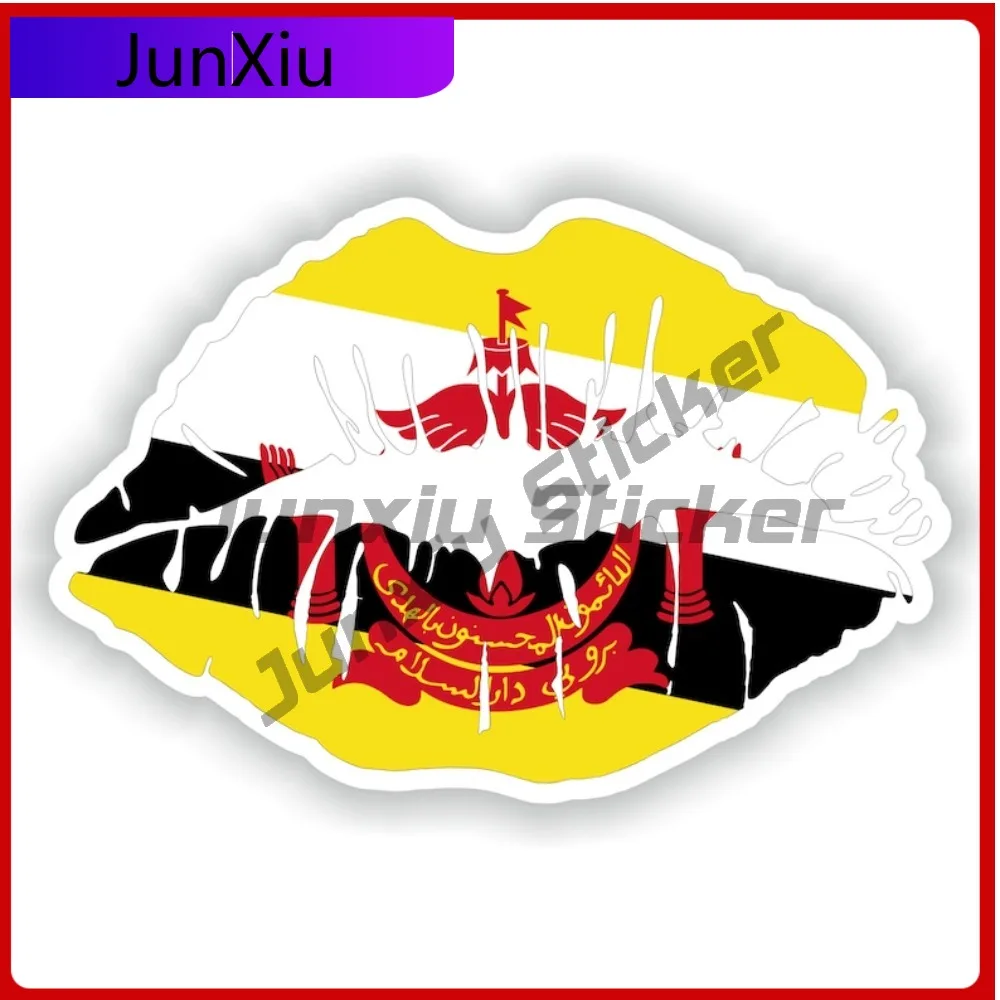 Brunei Lips Flag Artistic Auto Exterior Accent Works Well On Smooth Auto Exterior Areas