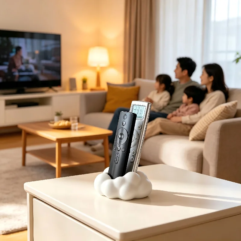 3D Printed Cloud Remote Control Holder, Desk Organizer Storage Container for Bedroom, Office and Living Room Decor