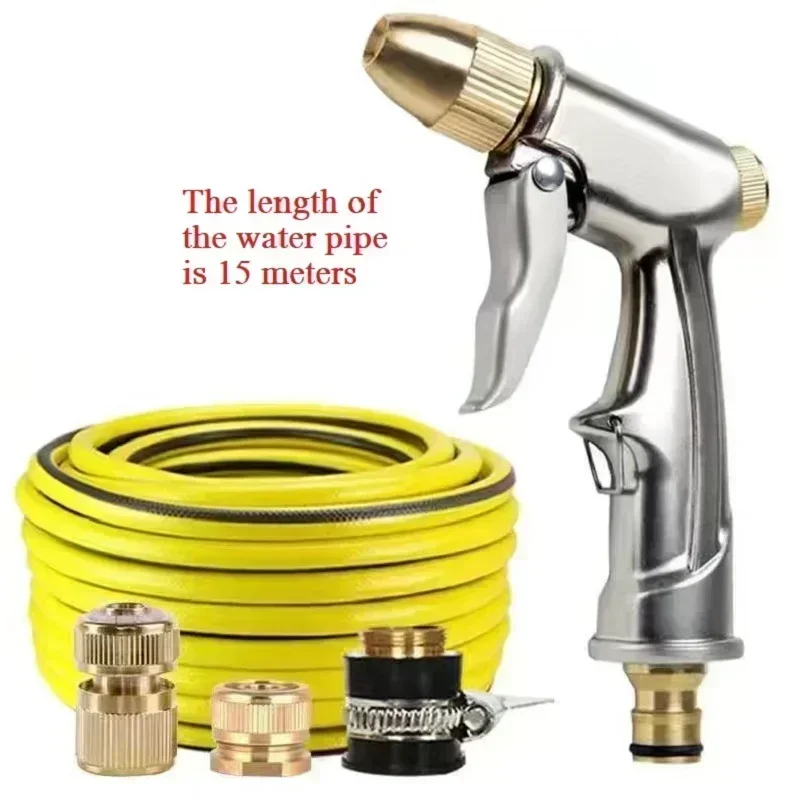 

Металлический водяной пистолет 15 метров, водопроводная труба, комплект для мойки автомобиля под высоким давлением, шланг с защитой от взрыва, струйная головка с одной ручкой
