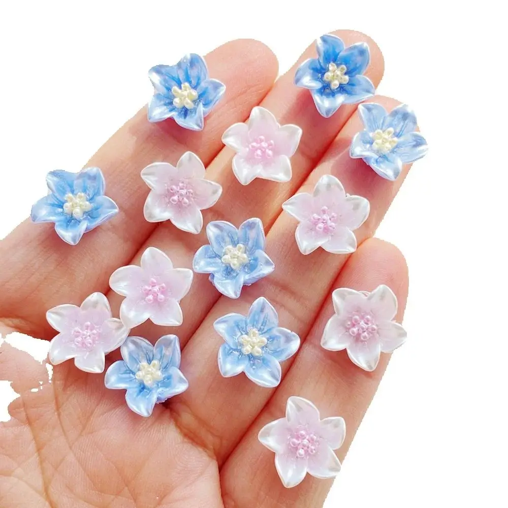 50 Stück Mini-Lilienblüten aus Kunstharz, bunt, für Nagelkunst, flache Rückseite, Strassperlen, Scrapbook, DIY, Maniküre, Applikationen, Zubehör, Bastelbedarf