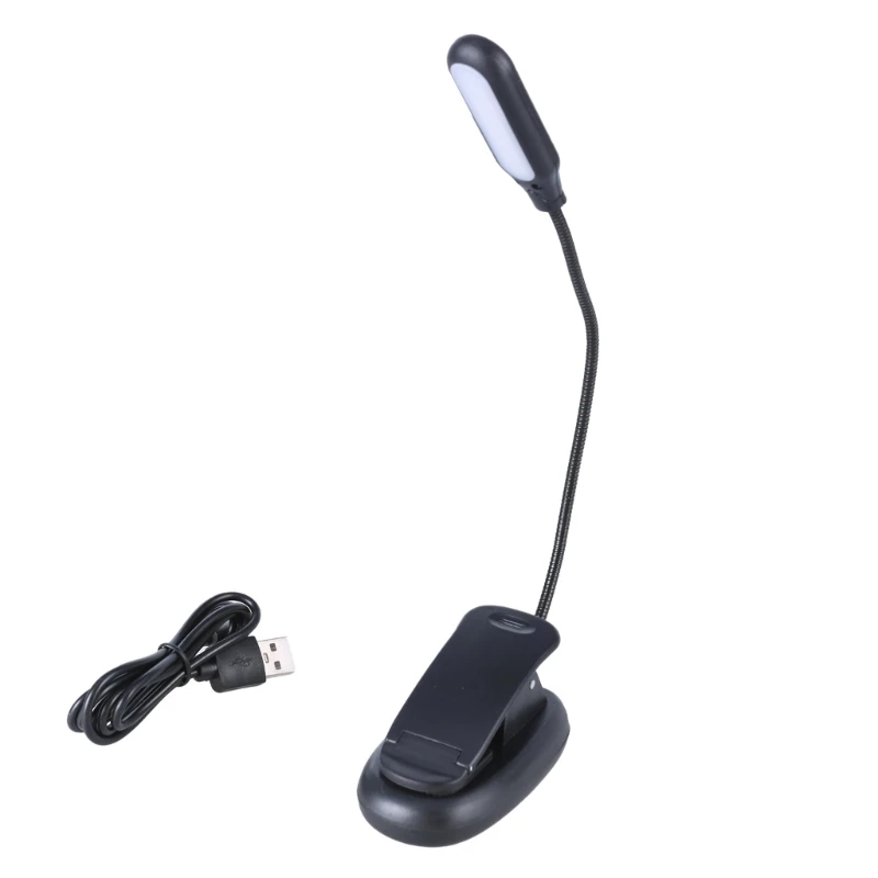 LED Clip Light with 5 LEDs, 3 Lighting Color, USB Powered Adjustable Flexible Clamp for Work and Leisures