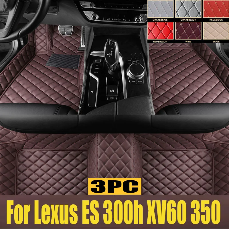 TPE Car Floor Mats For Lexus ES 300h XV60 350 2013~2018 2016 2017 Waterproof Leather Pads LHD Foot Rugs Carpets Auto trunk mat