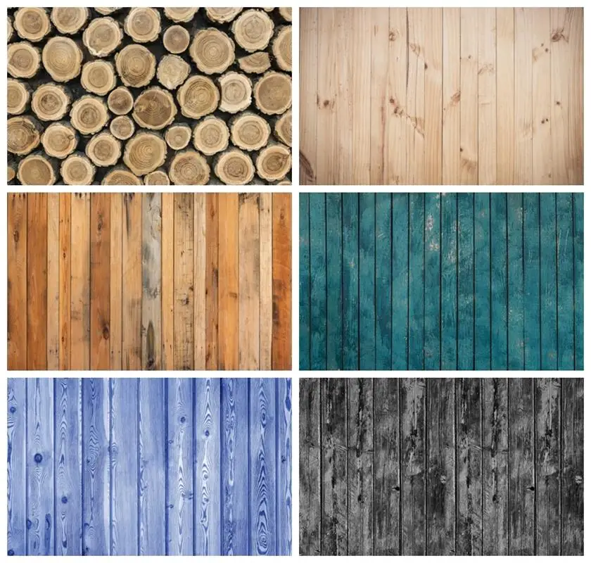 Laeacco Rustic Wood Wall Backdrop Retro Natural Wooden Board Plank Baby Shower Birthday Portrait Custom Photography Background