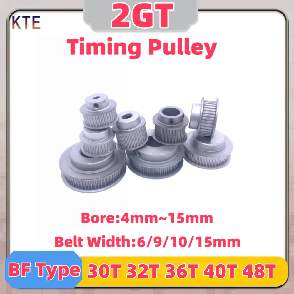 BF Type 2GT Timing Pulley 30 32 36 40 48 Teeth Belt Width 6/9/10/15mm 2GT Timing Pulley 30T 32T 36T 40T 48T GT2 Timing Pulley