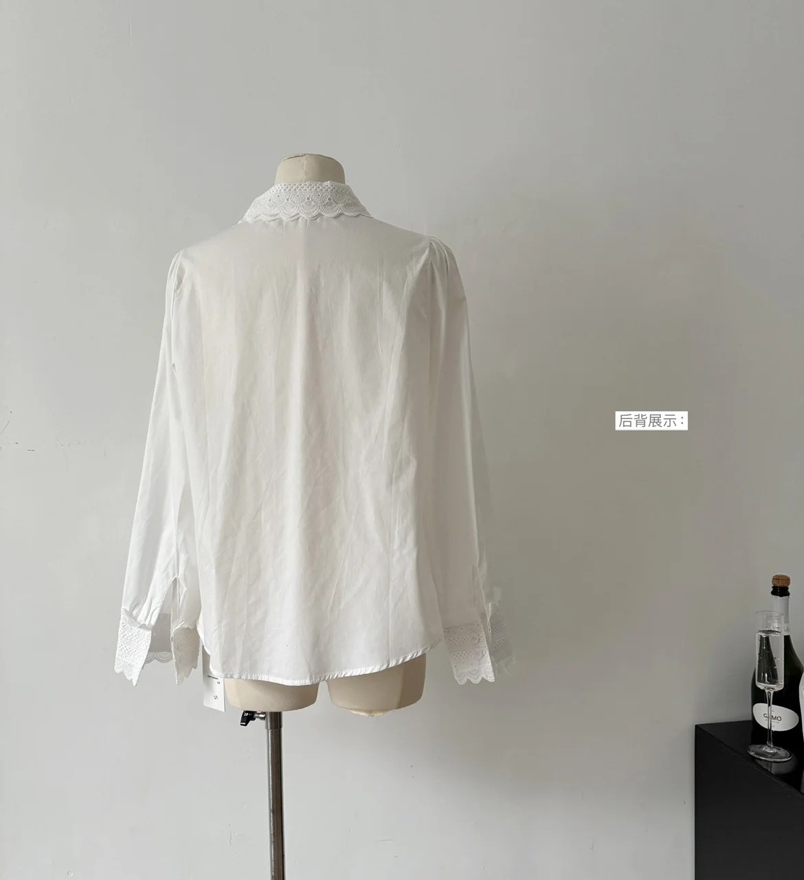 2024 Spring Long Sleeve Elegant Button Up Shirt Women Korean Style Solid White Line Bow Tie Shirts Blouse Loose Clothes Tops