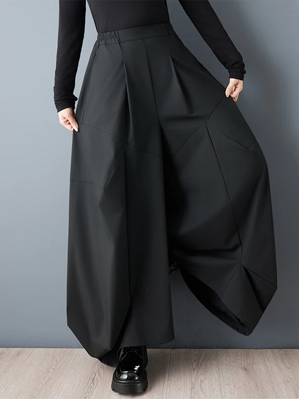 فضفاض بنطال ذو قصة أرجل واسعة k Sle تنورة كسول متعددة الاستخدامات عالية الخصر غير متماثلة بناطيل كاجوال للنساء في منتصف العمر