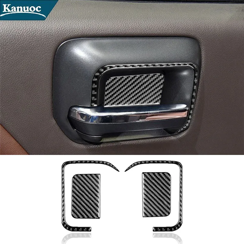 

4Pcs For Chevrolet Silverado 1500/GMC Sierra 1500 2014-2018 Carbon Fiber Rear Door Handle Stickers Car Interior Accessories