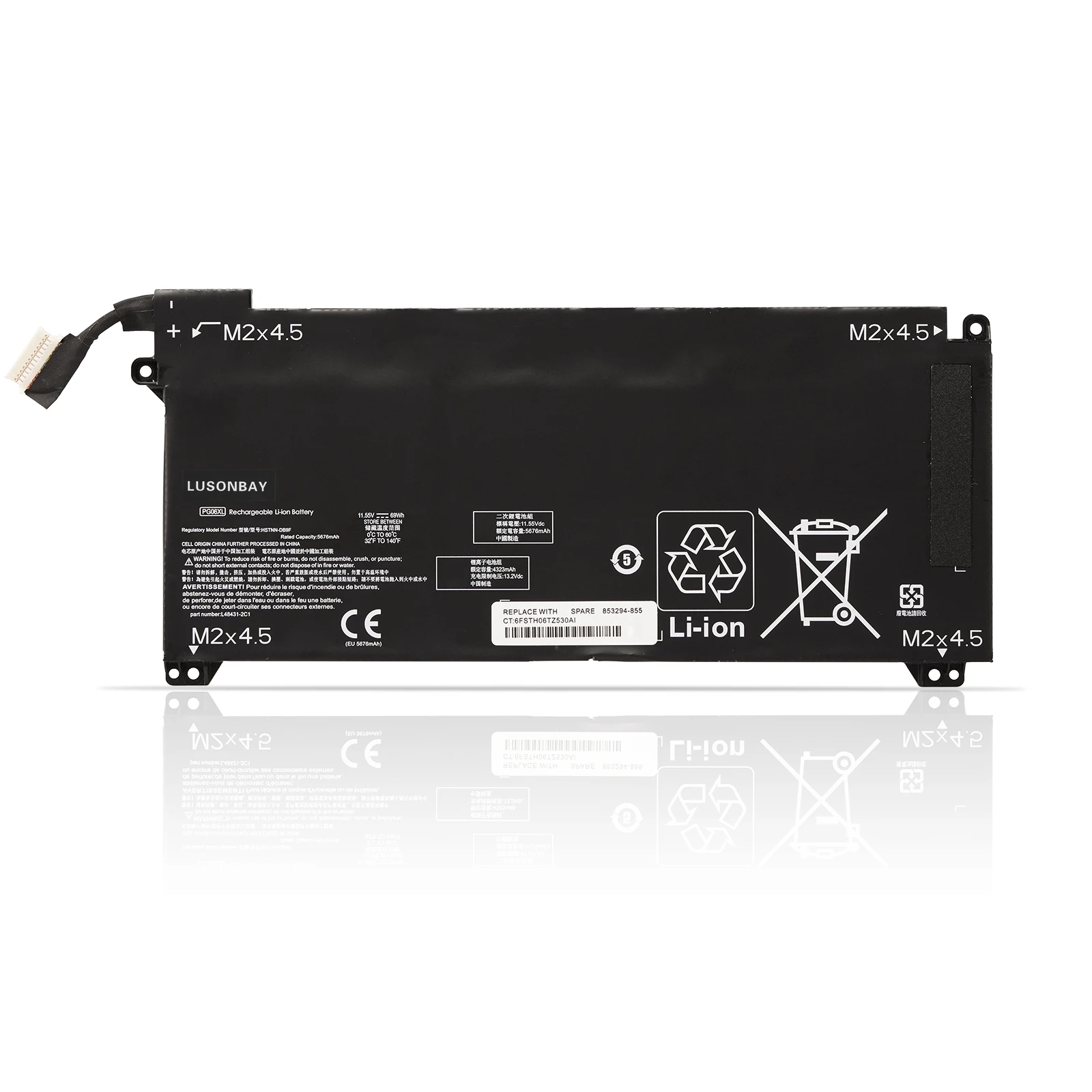 

PG06XL 69Wh Battery Replacement for HP OMEN 15T-DH000 15T-DH100 PC Omen 5 Air 15-dh0006TX 15-dh0007TX PRC Series HSTNN-DB9F