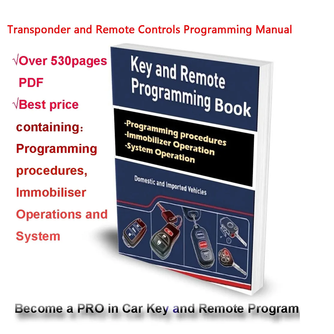 Key and Remote Programming Manual Guide for All LockSmith Professionals Containing Program Immobiliser System Operations Remote