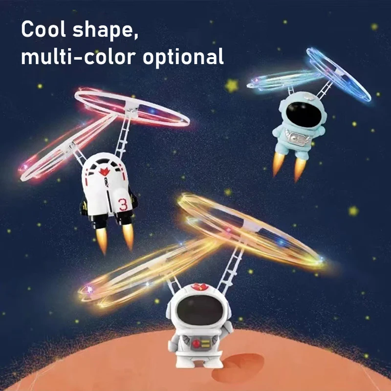 2024 New LED Flash Flying Astronaut Robot Infrared Sensor Helicopter Funny Plastic Radio Control Toys for Boys Kids Party Gifts