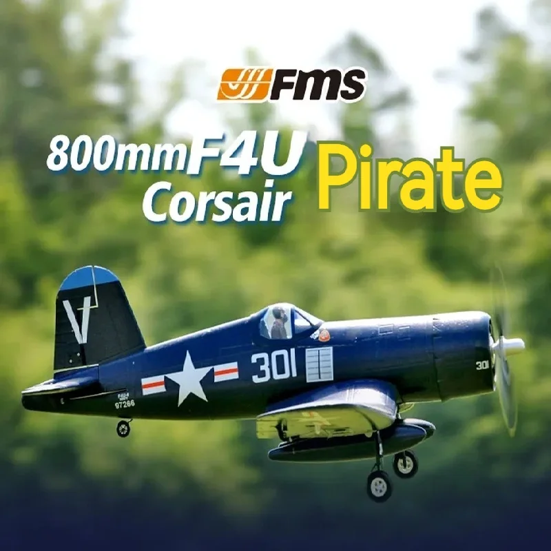 

FMS 800 мм Pirate F4u V2 Wwii Моделирование Настоящий самолет Четырехканальная модель с дистанционным управлением Модель самолета Игрушечный самолет с фиксированным крылом