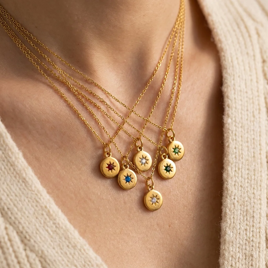 3 Stück modische und farbenfrohe Dezember-Sonne-Anhänger aus 316er Edelstahl, wasserdicht, farberhaltend, DIY-Anhänger für Schmuck – Detail 1