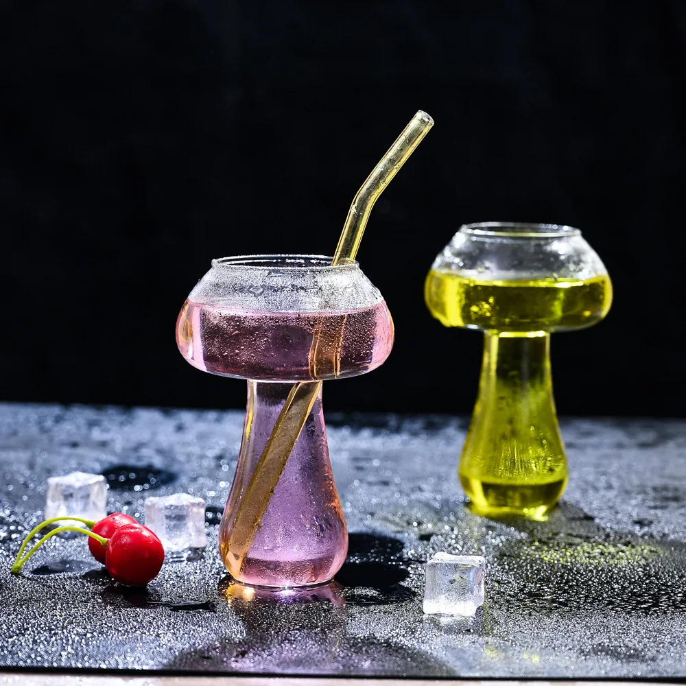 

Kitchen,Dining Mushroom cup glass cocktail cup creative personality ktv bar special internet celebrity juice drink beverage cup