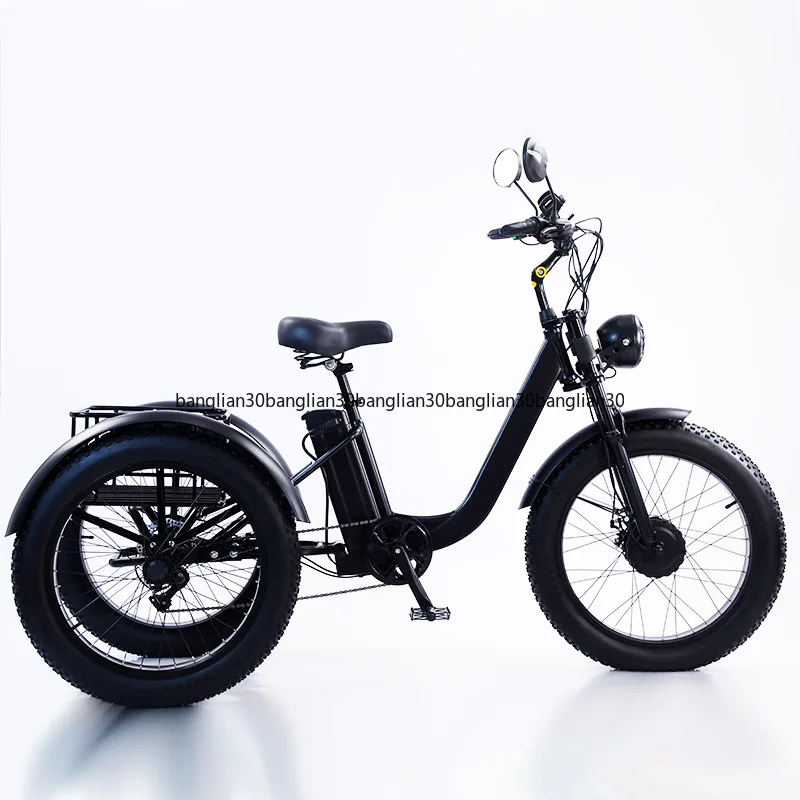 

24-Inch Fat Tire Pedal Power Electric Rough Tire Snow Lithium Battery Tricycle