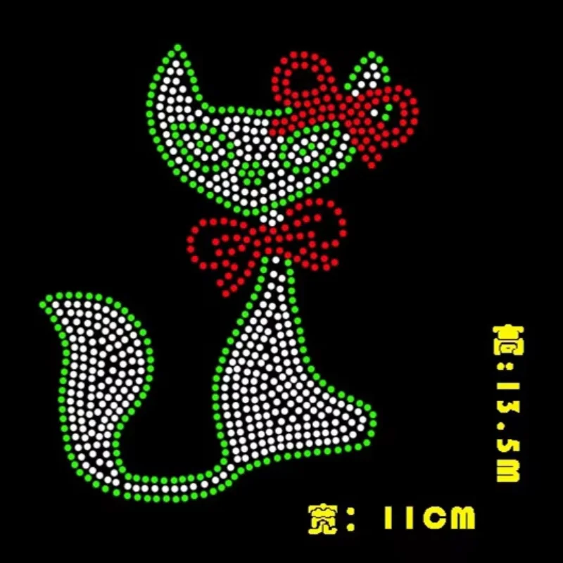 

Lovely fox Sticker rhinestones motif iron on applique patches hot fix rhinestone transfer motifs for shirt