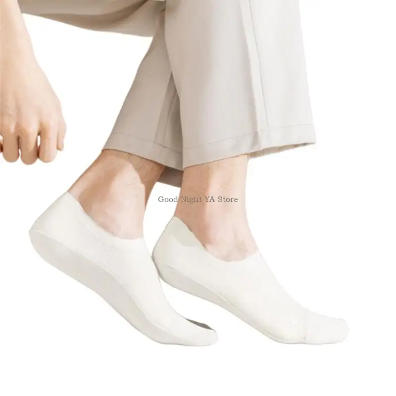 1 paar heren no show socks antis slip low gesneden sokken onzichtbare hiddens sokken met flats, pompen, boot voering sokken mesh