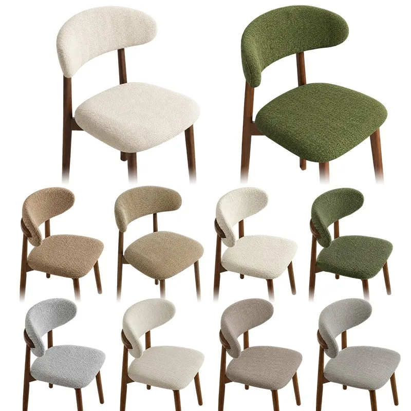 C-Shape Backrest Horseshoe Seat Chair Cover Dining Chair Slipcover Stretch Elastic Chair Covers Home Dining Wooden Chair Covers