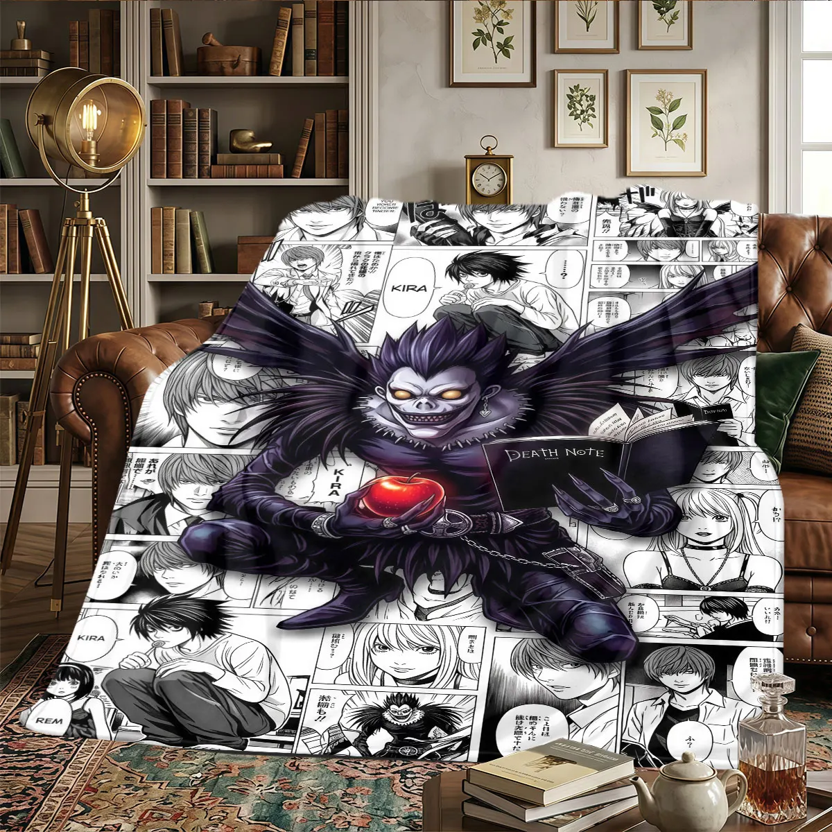 Death Note Patterns Home Blanket High quality All Seasons for Naps Home Decor Warmth and Comfort Gifts -HE10