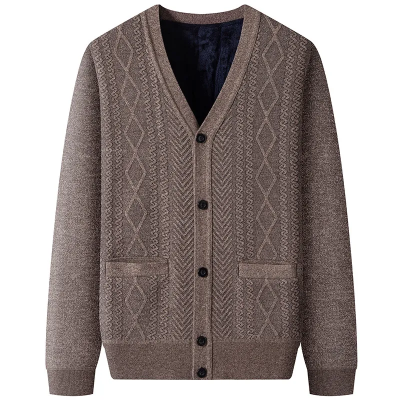 Faionable الشباب محبوك سترة الرجال عادية V-Ne Fce مبطنة سليم صالح Jaet الخريف الشتاء جديد وصول تنوعا ملابس خارجية