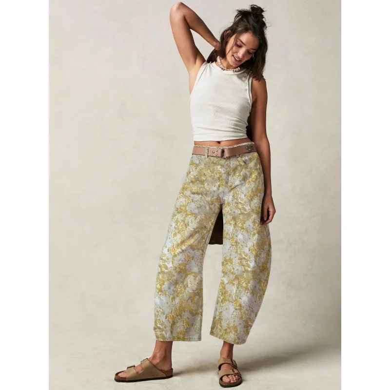 Spring Casual Loose Mid-Waist Women's Jeans Trunk Fit 2026 Fashion for Casual Wear