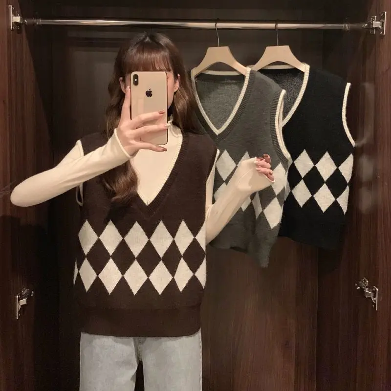 

Sweaters Jumpers Womens Women'S Wool Sweater Knitwaers Western Style Boxy Bank Finance Business Professional Institution Work OL