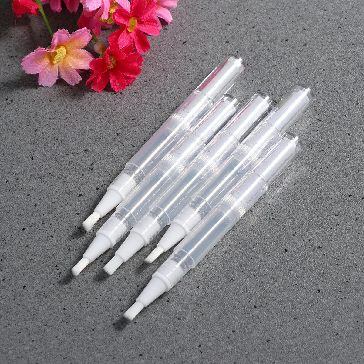 5Pcs 3Ml Nail Oil Pen Empty Refillable Brush Tip Applicator Portable Travel Friendly for Nail Nutrition Oil Perfume