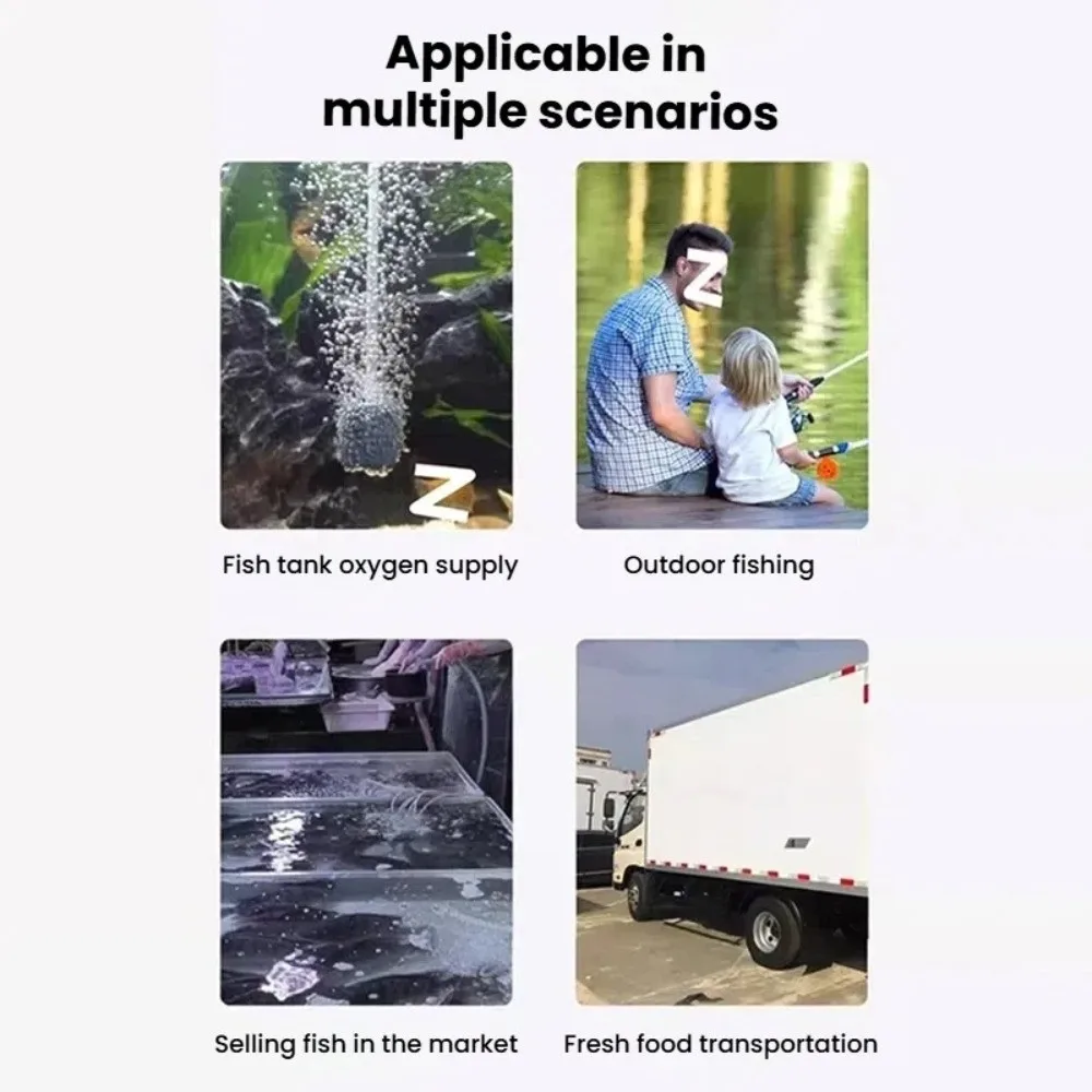 

Portable Super Silent Aquarium Air Pump USB Power Supply Air Stone Oxygen Pump Fish Tank Oxygenator Home Office Use