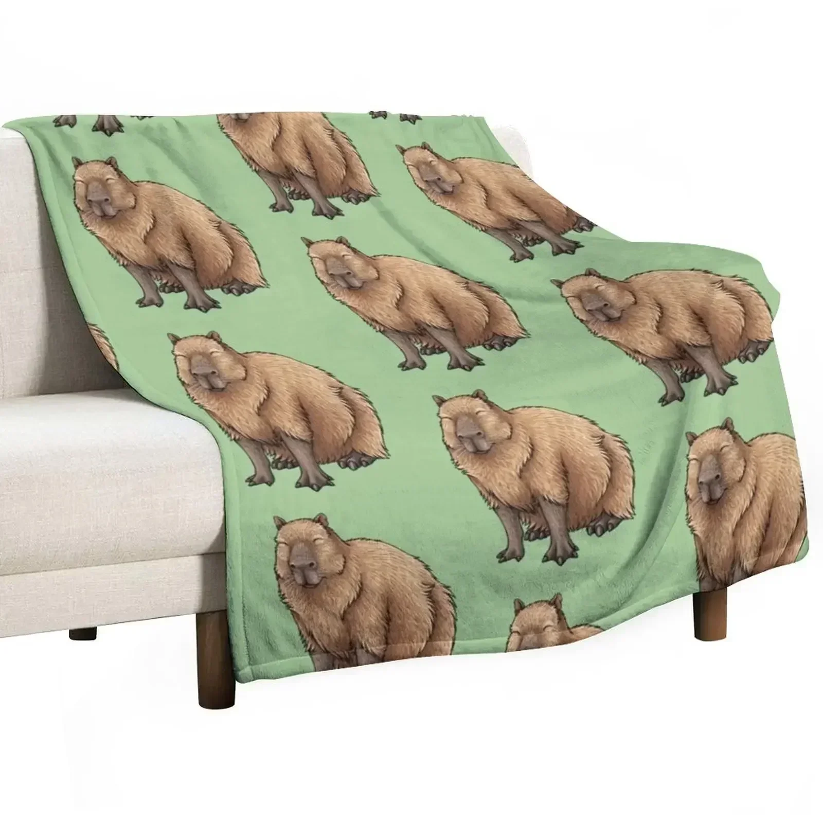 Capybaras Throw Blanket Bed linens Soft Beds Single Luxury Thicken Soft Big Cute Plaid Blankets