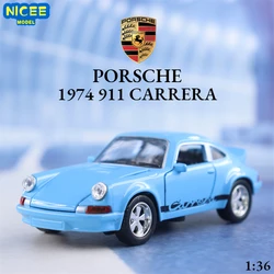 1:36 1974 Porsche 911 CARRERA High Simulated Alloy Car Model Pull Back Sound And Light Toy Model Decoration Boy Gift H24