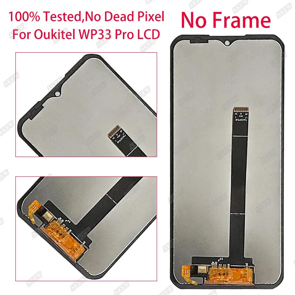 AKEW Original For OUKITEL WP33 Pro LCD Display Oukitel WP33 Pro Touch Screen WP33Pro Digitizer Assembly WP 33 Replacement Parts