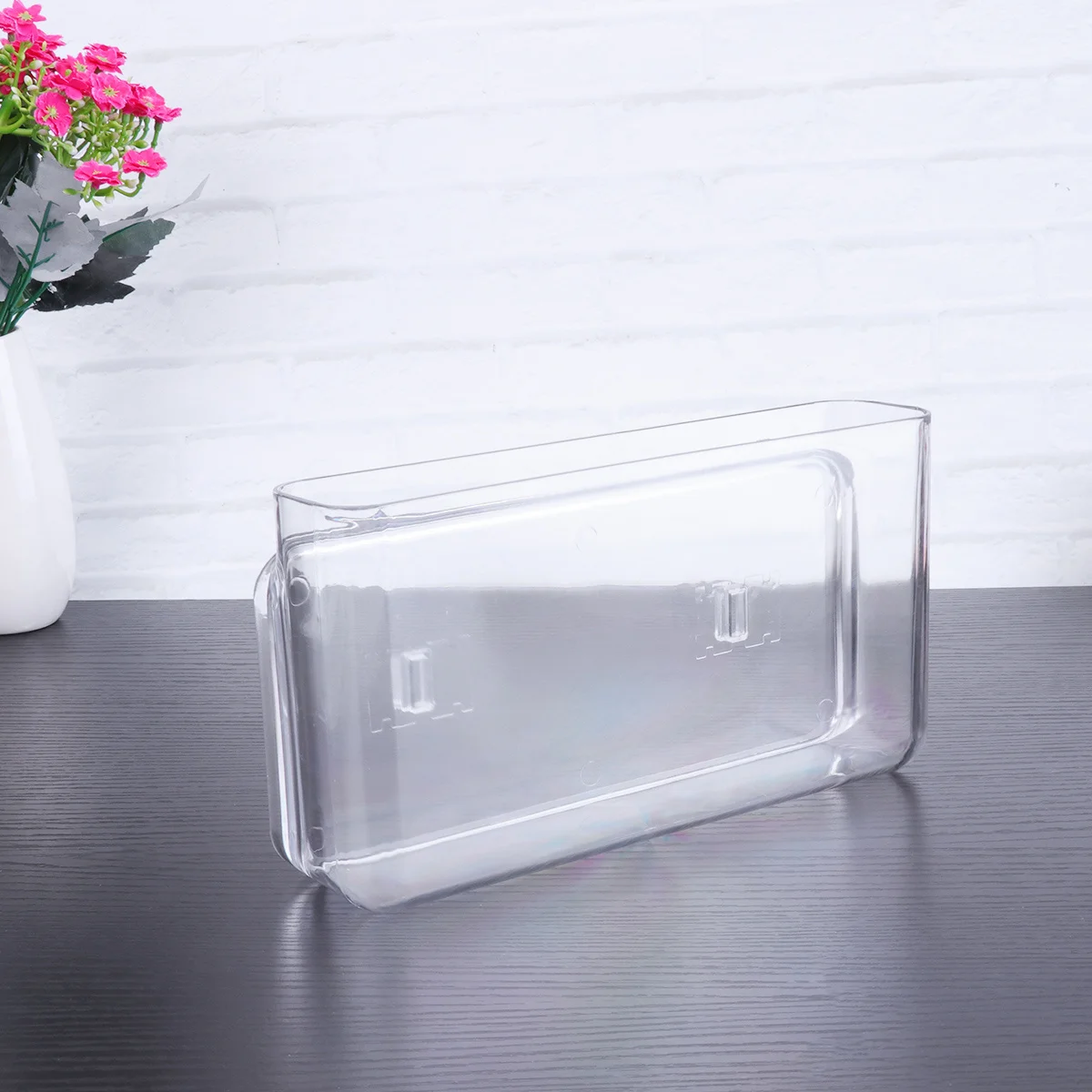

Large Transparent Plastic Remote Organizer Desktop Organizer Multifunctional Pencil Pen Makeup Storage Box for Office Home Desk
