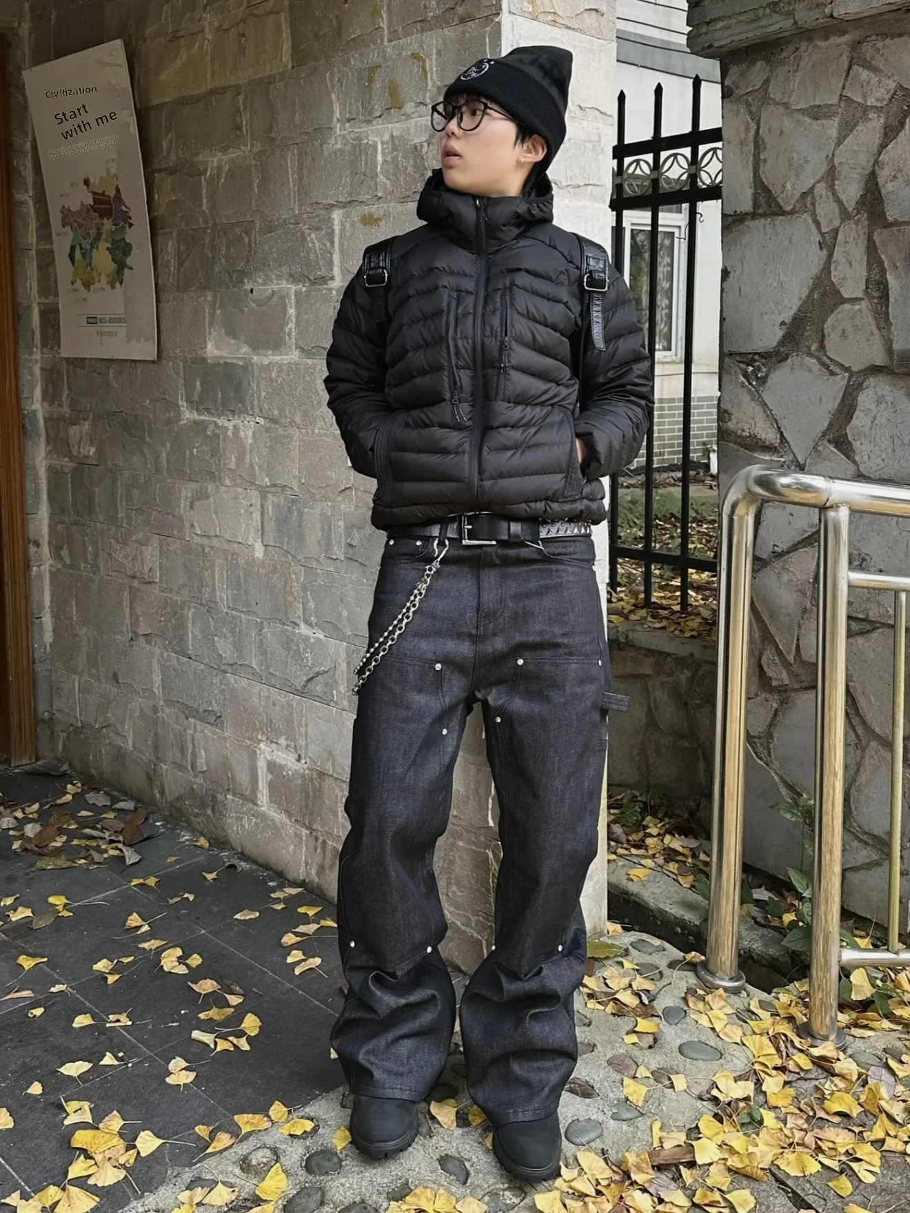 

American Original Cowboy Loose Leggings A-Line Men's Jeans Street Sle Versatile Loose Wide Leg Jeans Casual Jeans