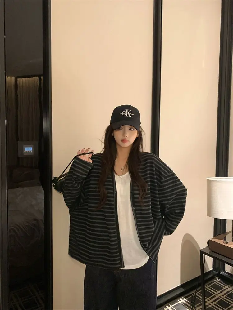 T-shirt a maniche lunghe Vintage anni '90 da donna estiva traspirante allentata Street Girl Group T-shirt con volant in cotone all'aperto con pieghe in vita