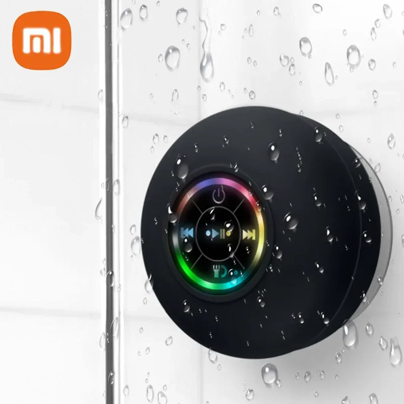 XIAOMI Portable Bluetooth Wireless Mini Speaker Waterproof Bluetooth Speaker LED Light with Suctio Bathroom Loudspeaker Box Home 