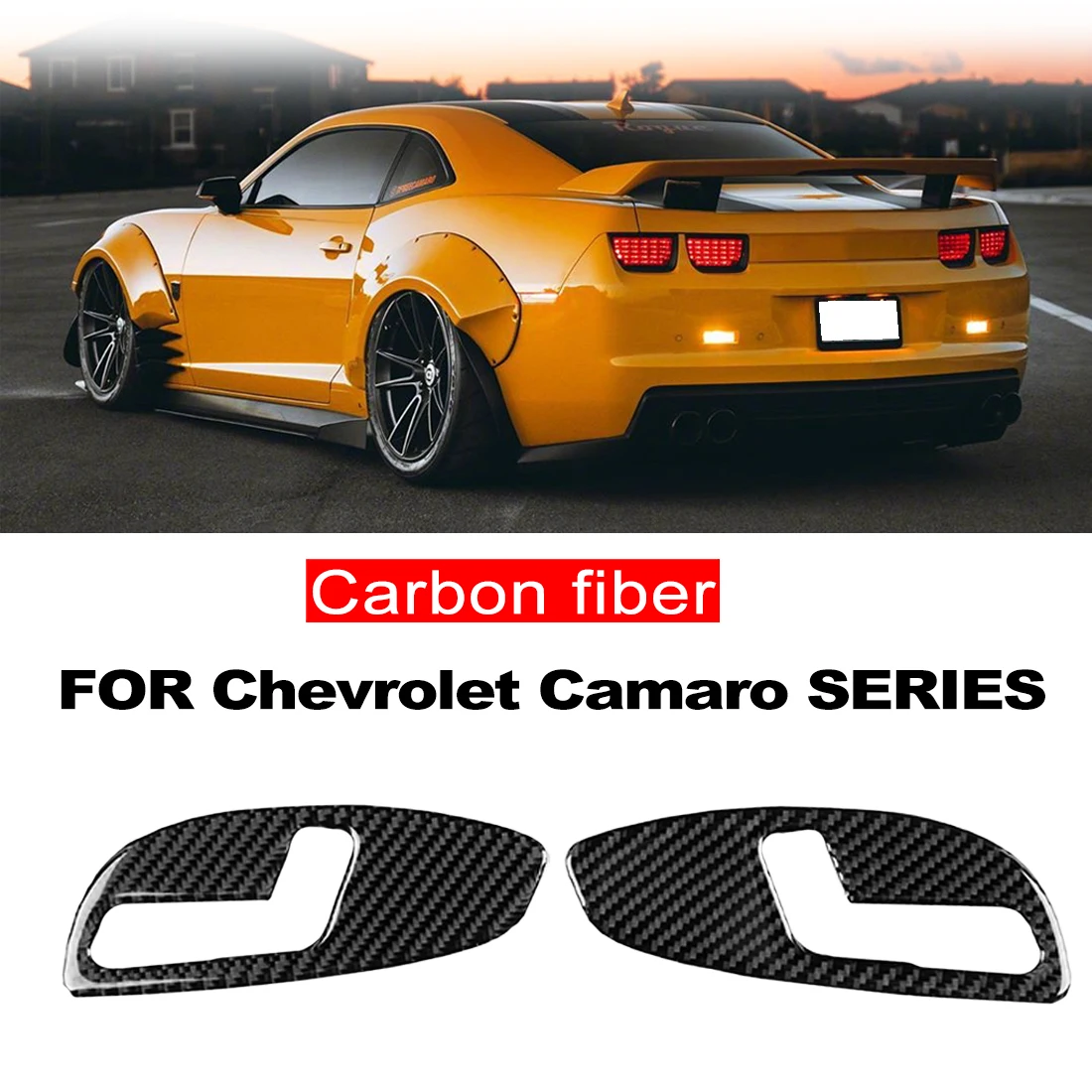 2Pcs Carbon Fiber Car Seat Adjustment Panel Sticker Decal for Chevrolet Camaro 2017-2019 Car Interior Accessories