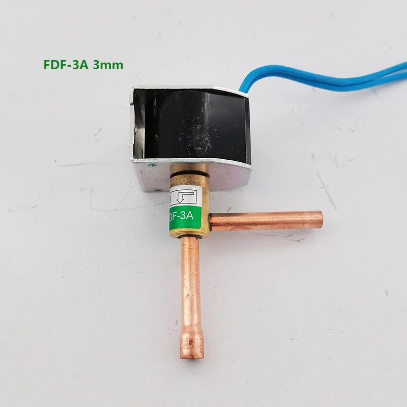 2 Way FDF-2A 4A 6A Mini -Flow Copper Solenoid Valve Refrigeration System AC220V