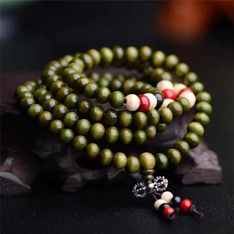 8mm Natural Sandalwood Buddhist Buddha Rosary Beads Prayer Beads Mala 108 Beads Bracelets Unisex Men Bracelets & Bangles Jewelry