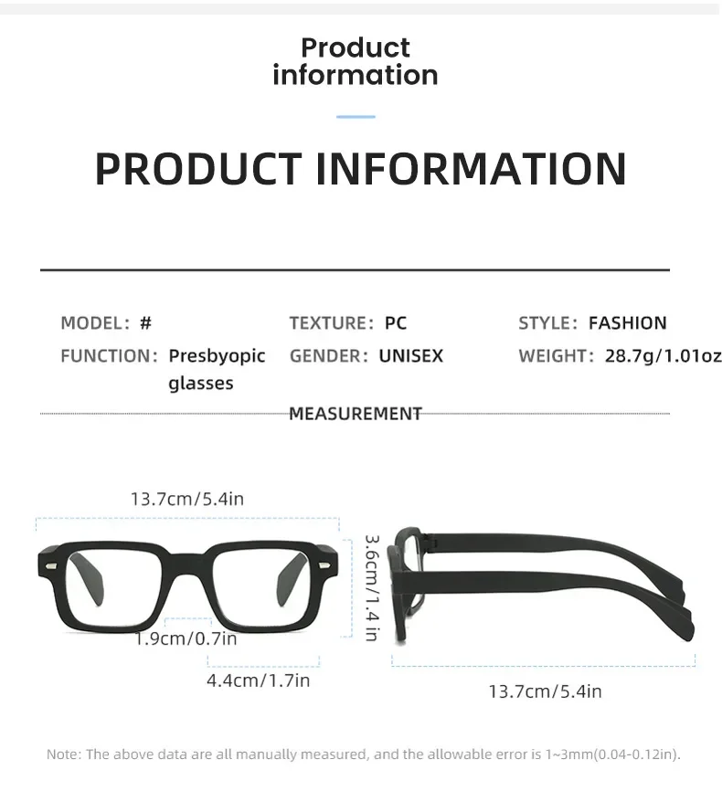 Presbyopie-Lesebrille, Unisex, Retro-Stil, leicht, UV-Schutz, für Männer und Frauen, täglicher Gebrauch – Detail 12