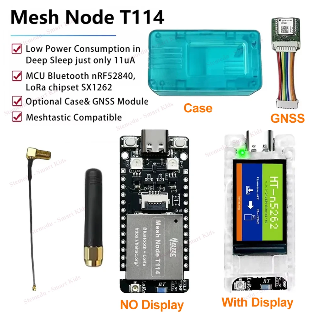 

Heltec Mesh Node T114 LoRa + BLE 868 МГц 915 МГц nRF52840 SX1262 TFT-дисплей с низким энергопотреблением для Arduino Meshtastic