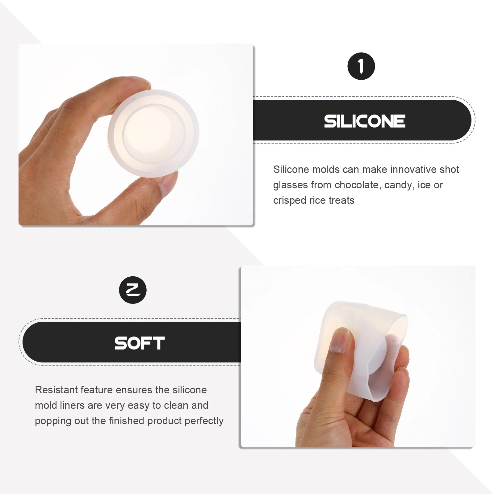 

10pcs 1 Set Wine Glass Shaped Silicone Ice Cube Molds Shot Glass Mold For Chocolate Candy Ice Crisped Rice Treats Resistant Easy