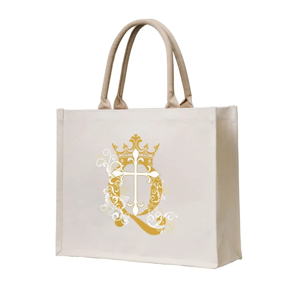 

Cross Q Crown in Gold Tote Bag shopping bag logo tote bag men sacs de shopping personalized tote