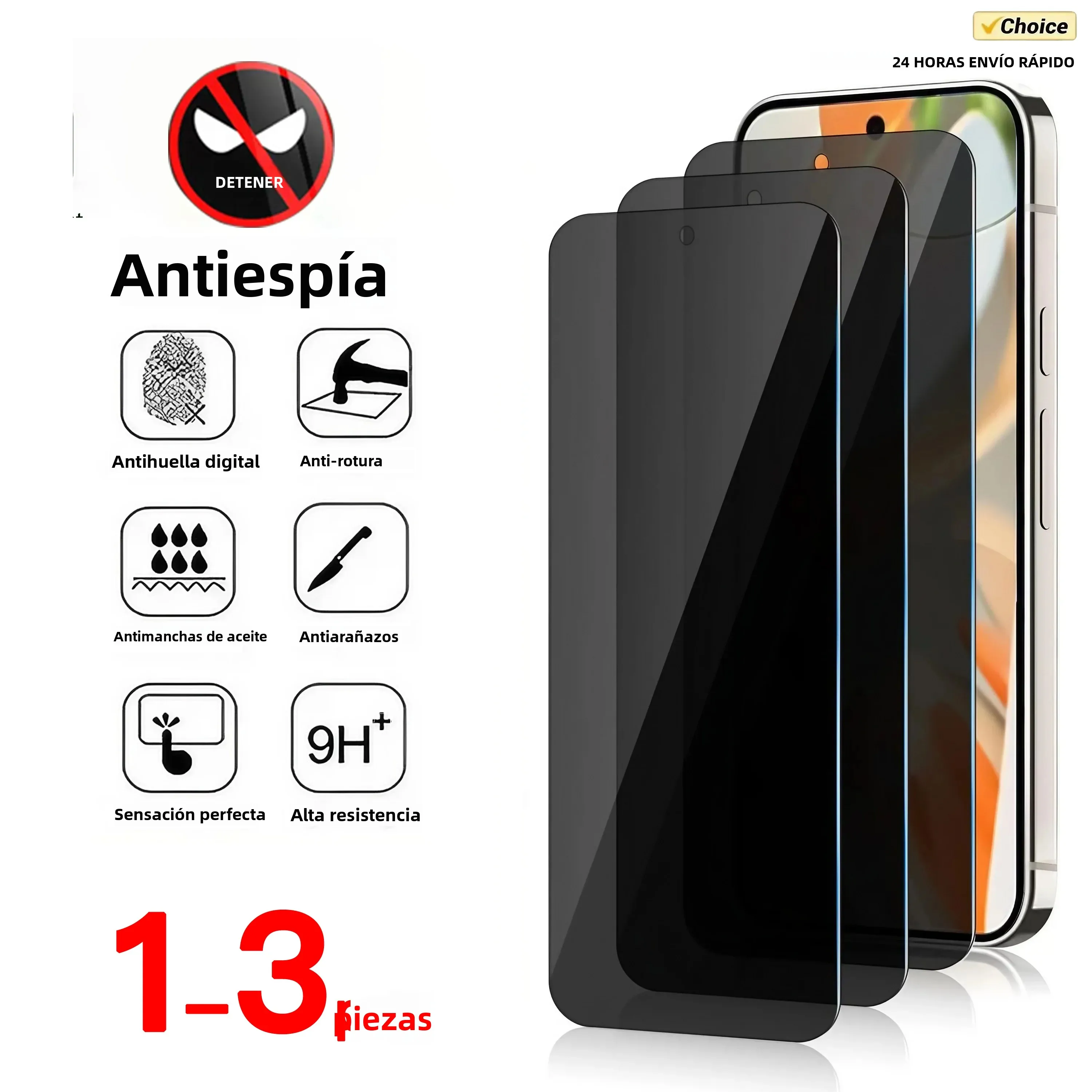 1-3PCS 9H Vidrio templado de privacidad para Google Pixel 10 9 8 7 6 5 Pro XL A 3D Protector de pantalla antiespĂa de cobertura total