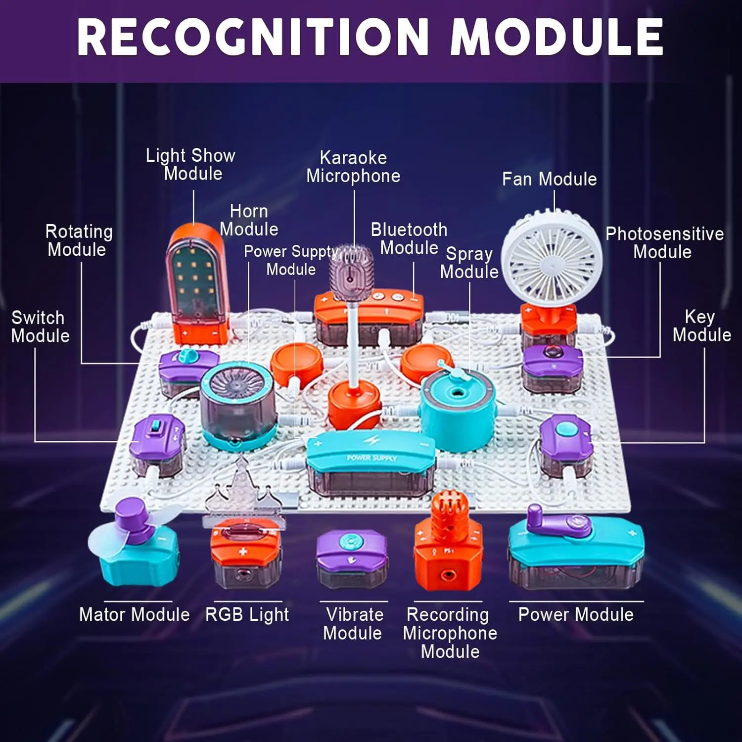 Science and Education Electronic Building Blocks Toys STEM Science Experiment Set Physics Circuit Experiment Handmade