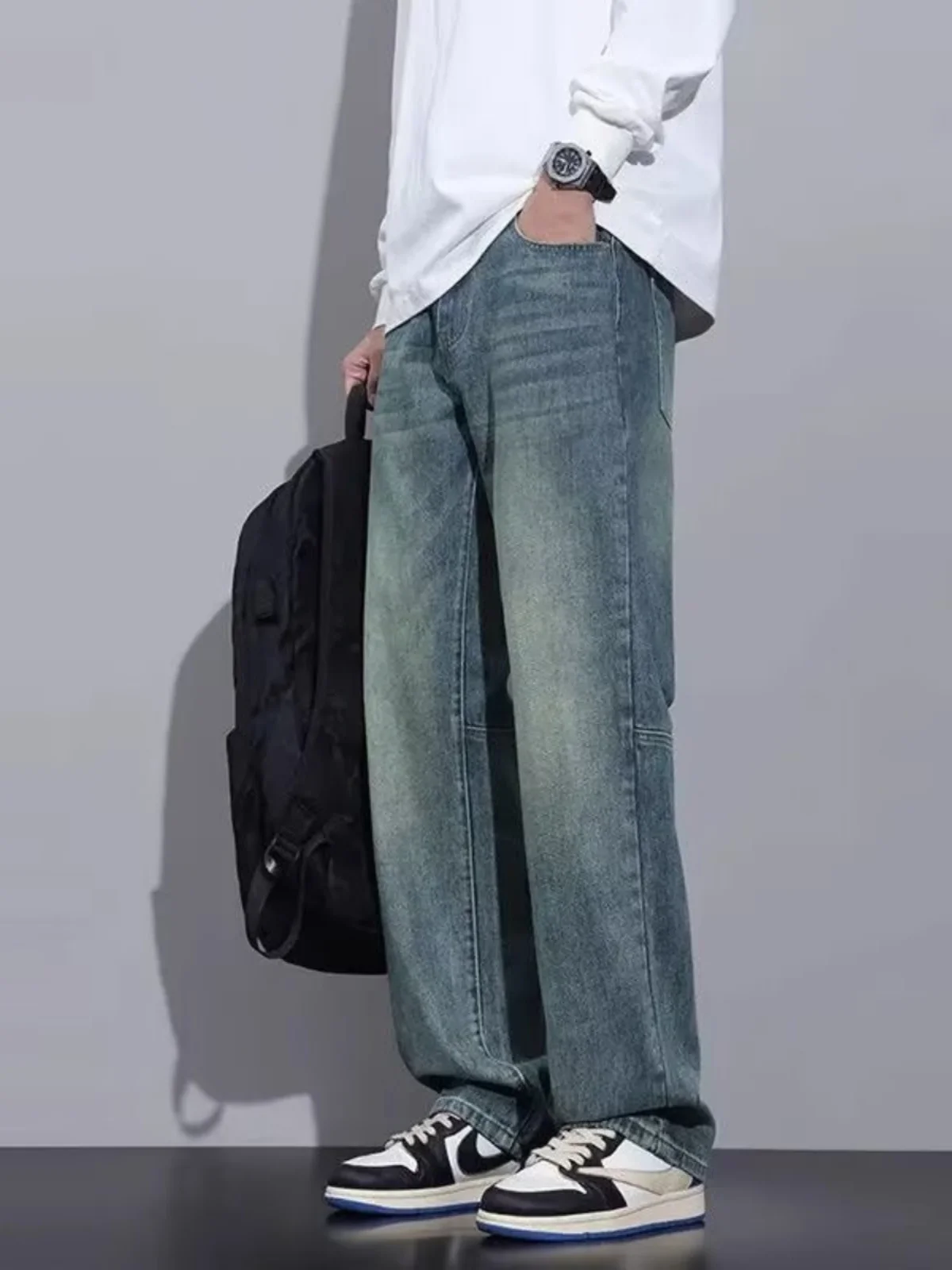 

New 2025 Men's Loose Straight Leg Jeans Casual Comfortable Teenage Long Pants High Street Sle Casual Wear Autumn Season