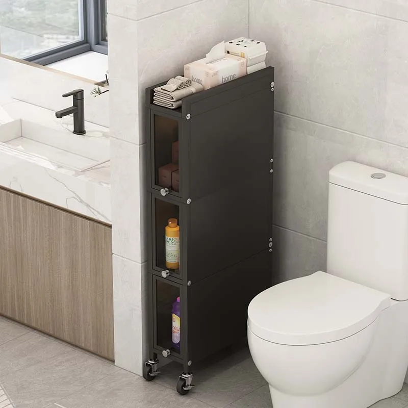 Toilet storage cabinet narrow gap 20cm 30cm gap bathroom bathtub side floor storage rack