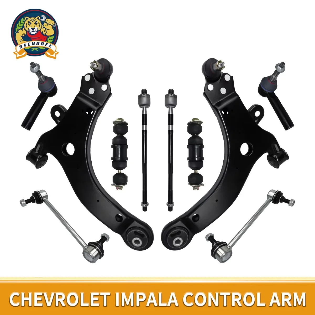 

Svenubee 10Pcs Kits Front Lower Control Arm Tie Rod End for Chevrolet Impala Buick Regal Allure 1997 1998 1999 2000 2001-2016