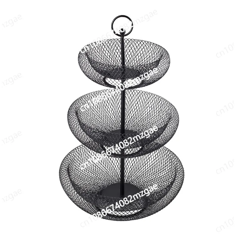 

Wrought iron fruit plate, living room tea table, multi-layer fruit basket, creative fruit plate, household storage snack plate