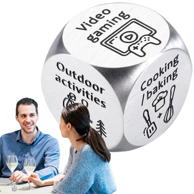

Decision Dice Decider Date Night Креативные игральные кости для пар Decision Dice Забавные новые игрушки Идеи Стальные игровые аксессуары для