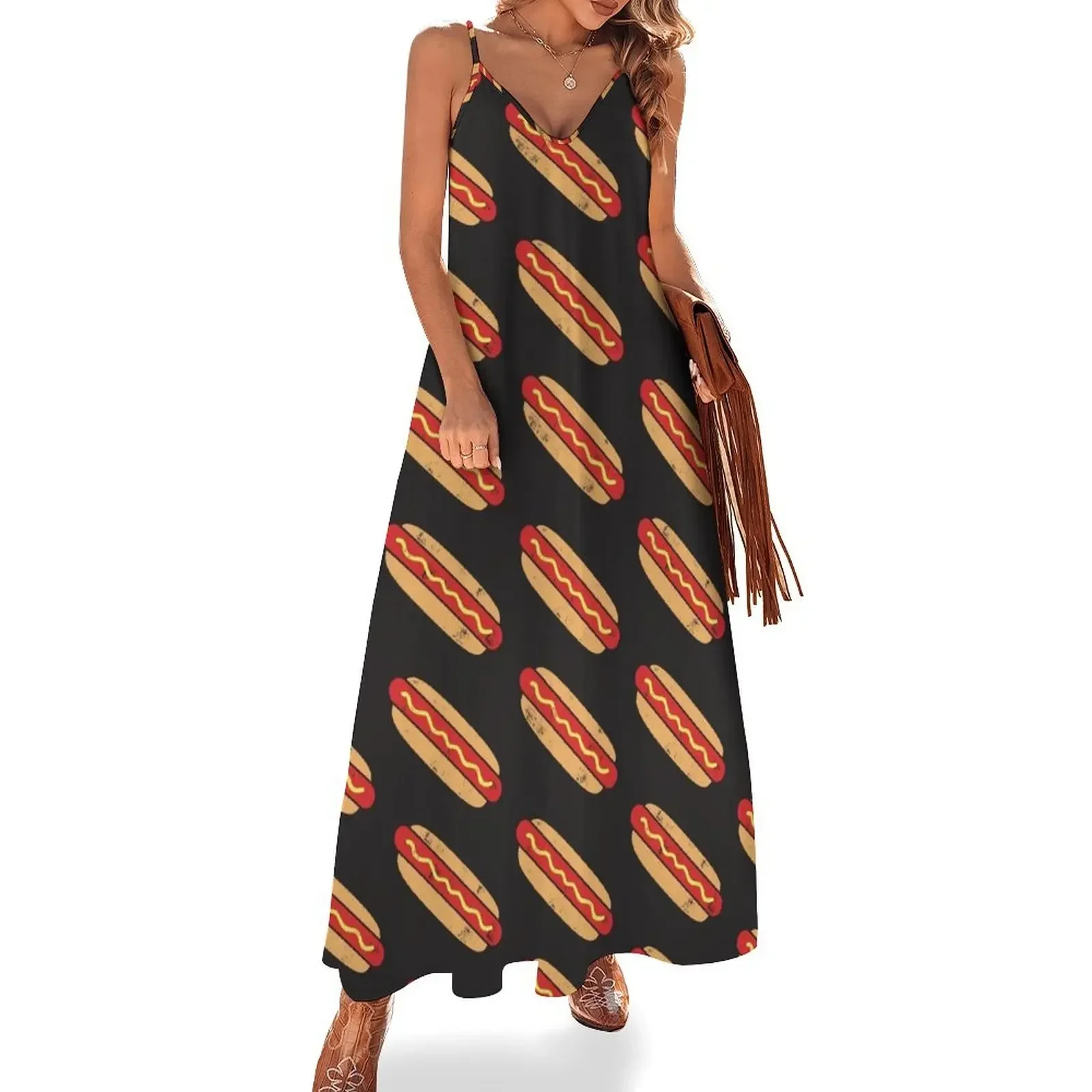 

hot dogs - cookout - summer - foodie v2 Sleeveless Dress women's dresses luxury dress for woman Dress